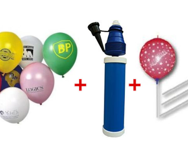 Palloncini con Logo, Pompetta e Astine
