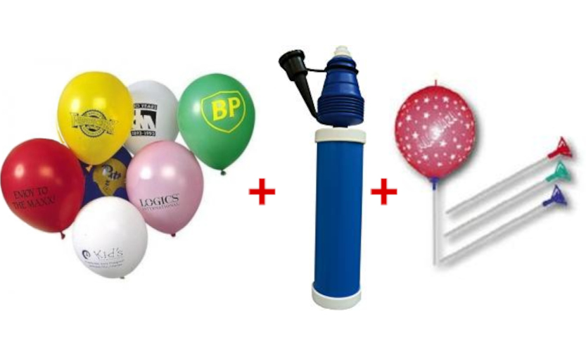 100 o 200 palloncini personalizzabili col vostro LOGO + POMPA