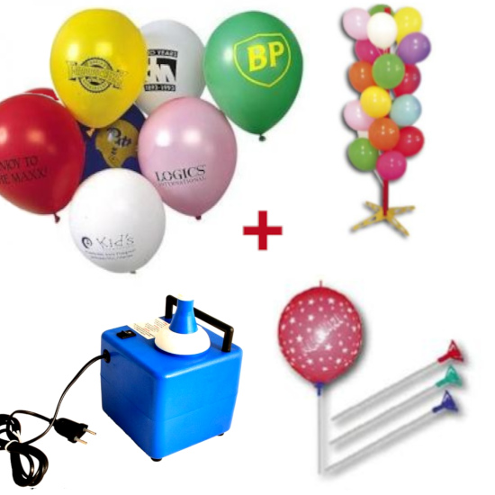 Palloncini con Logo, Pompa Elettrica, Albero e Astine