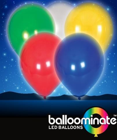 5 palloncini luminosi Balloominate - Luce a led fissa