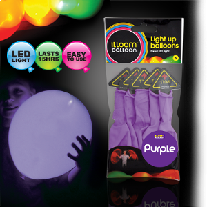 5 Palloncini luminosi a LED VIOLA