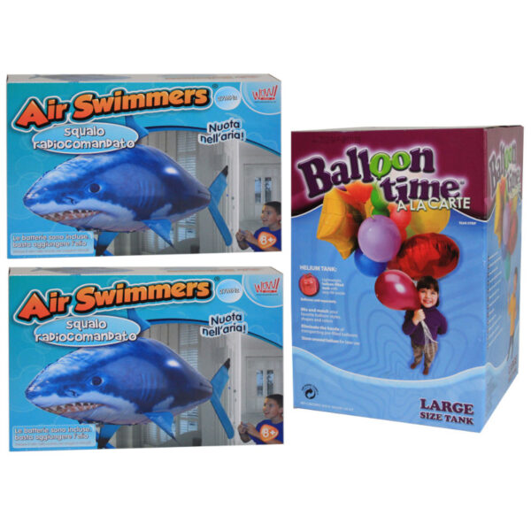 2 Squali Volanti Airswimmers + Bombola di Elio